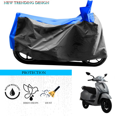 ANTHUB Waterproof Two Wheeler Cover for Bajaj(Chetak, Grey, Blue)