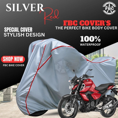 FBC Waterproof Two Wheeler Cover for Yamaha(FZ, Silver, Red)