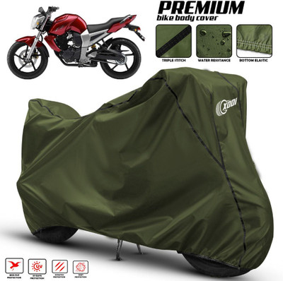 xodi Waterproof Two Wheeler Cover for Yamaha(FZ16, Green, Black)