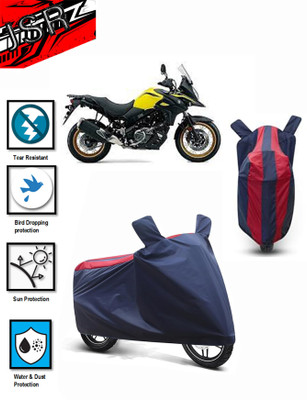 J S R Waterproof Two Wheeler Cover for Suzuki(V-Strom 650 XT, Blue, Red)