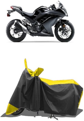 SUGASHRI Waterproof Two Wheeler Cover for Kawasaki(Ninja 300, Yellow, Black)