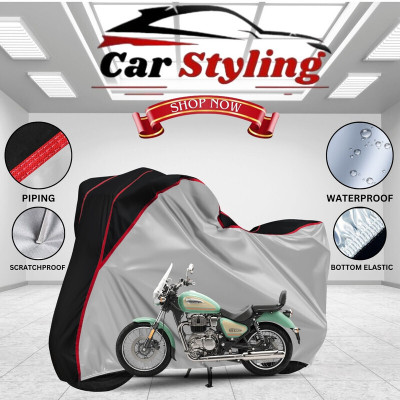 Car Styling Waterproof Two Wheeler Cover for Royal Enfield(Meteor 350, Multicolor)