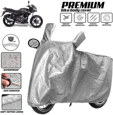MADAFIYA Two Wheeler Cover for Bajaj(Pulsar 150 DTS-i, Silver)