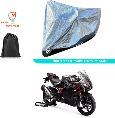 CODOKI Waterproof Two Wheeler Cover for TVS(Apache RR 310, Silver)