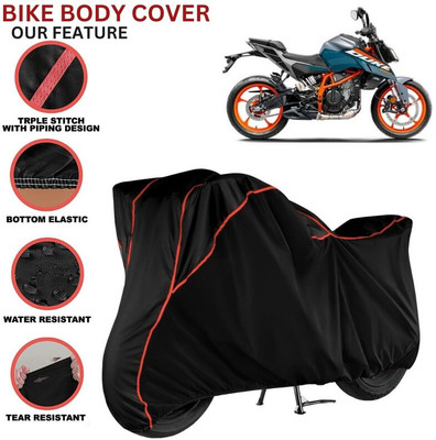 kerwa Waterproof Two Wheeler Cover for KTM(390 Duke, Black, Red)