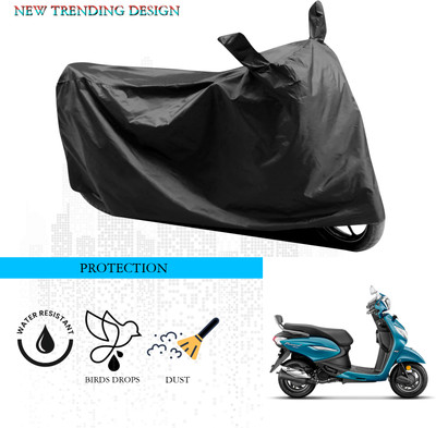 ANTHUB Waterproof Two Wheeler Cover for Hero(MotoCorp Pleasure Plus, Black)