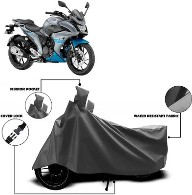 PEDALUP Waterproof Two Wheeler Cover for Yamaha, Universal For Bike(Fazer-FI BS6, Grey)