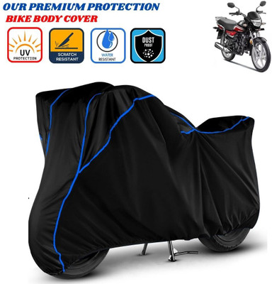 Delphinium Waterproof Two Wheeler Cover for Honda(CD 110 Dream, Black, Blue)