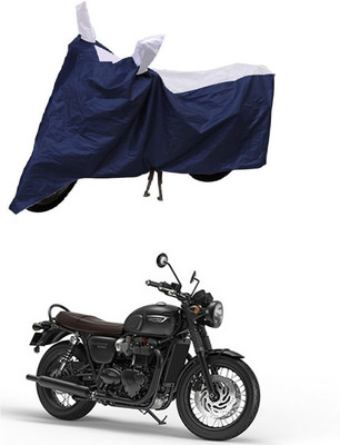 MMSSTAR Waterproof Two Wheeler Cover for Triumph(Bonneville Bobber, Blue, White)