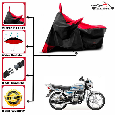 AASHTIK MART Two Wheeler Cover for Hero(Splendor Plus, Red, Black)