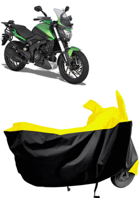 Amexride Two Wheeler Cover for Bajaj(Dominar 400 BS6, Black, Yellow)