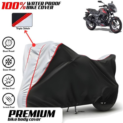 Mwiss Waterproof Two Wheeler Cover for Bajaj(Pulsar 150, Black, Silver)