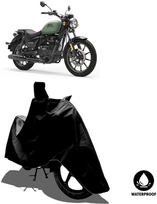 Amexride Waterproof Two Wheeler Cover for Royal Enfield(Meteor 350, Black)