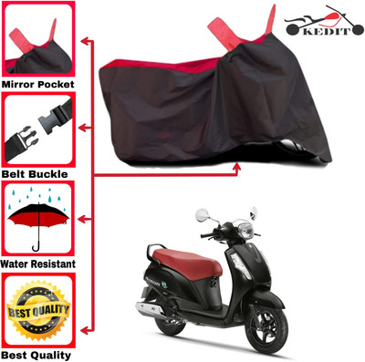KEDIT Two Wheeler Cover for Suzuki(Access 125, Red, Black)