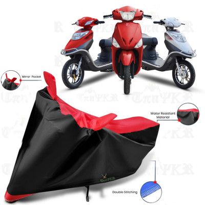 sowelar Waterproof Two Wheeler Cover for Hero Electric(Electric, Red, Black)