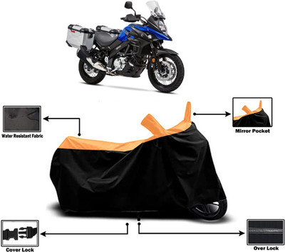 Amexride Two Wheeler Cover for Suzuki(V-Strom 650 XT, Orange)