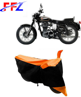 FFZ Waterproof Two Wheeler Cover for Royal Enfield(Bullet 350, Black, Orange)