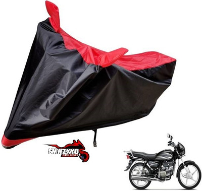 smwzxyu Waterproof Two Wheeler Cover for Hero(Splendor Plus, Black, Red)
