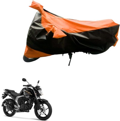 Mdstar Waterproof Two Wheeler Cover for Yamaha(FZ16, Black, Orange)