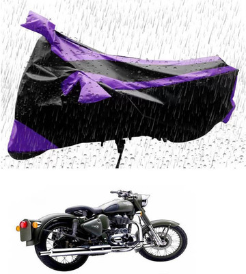 RONISH Waterproof Two Wheeler Cover for Royal Enfield(Battle Green, Purple, Black)