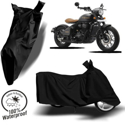 RAAMKM Waterproof Two Wheeler Cover for Hero, Honda, Royal Enfield, TVS(Nova, Black)