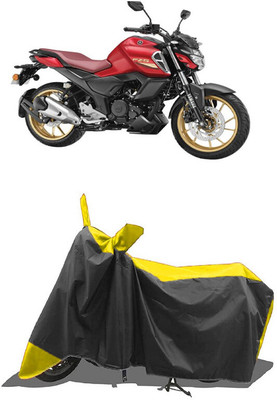 SUGASHRI Waterproof Two Wheeler Cover for Yamaha(FZ S FI New BS6, Yellow, Black)