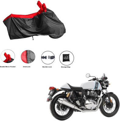 RiderShine Two Wheeler Cover for Royal Enfield(Continental GT, Black, Red)