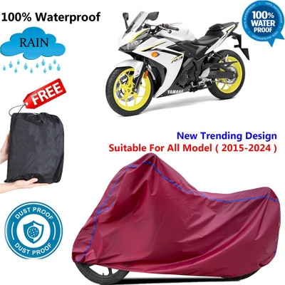 AutoGalaxy Waterproof Two Wheeler Cover for Yamaha(YZF R3, Maroon)