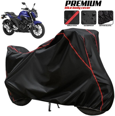 OliverX Waterproof Two Wheeler Cover for Yamaha(FZ-25 BS6, Black, Red)