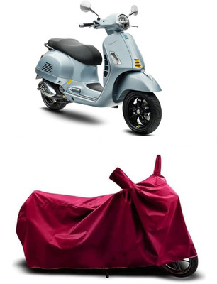 Coxtor Waterproof Two Wheeler Cover for Vespa(GTS Super 300, Maroon)