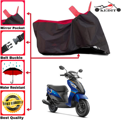 AASHTIK MART Two Wheeler Cover for Suzuki(Let's, Red, Black)