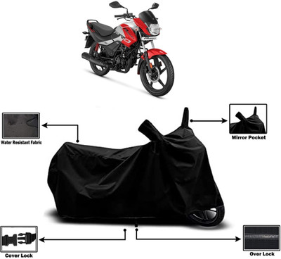 Amexride Two Wheeler Cover for Hero(Passion Pro i3S, Black)