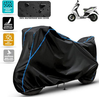 AutoGalaxy Waterproof Two Wheeler Cover for Ather(450 X, Black, Blue)