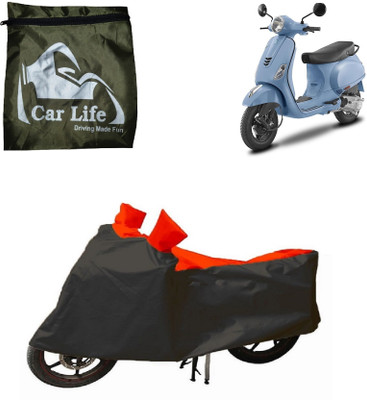 Car Life Waterproof Two Wheeler Cover for Vespa(Vespa LX, Red, Black)