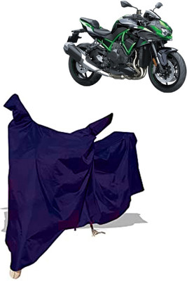 Amexride Two Wheeler Cover for Kawasaki(ZH2, Blue)