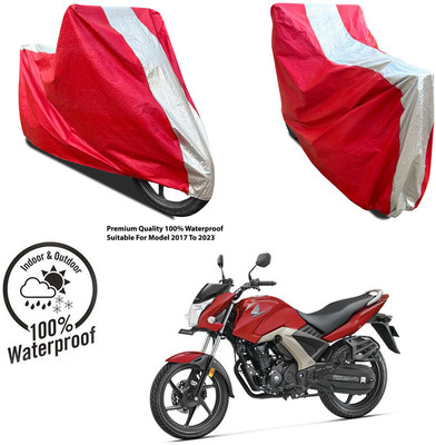 AUTOCAD Waterproof Two Wheeler Cover for Royal Enfield(Electra Delux, Silver, Red)