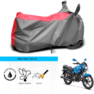 ANTHUB Waterproof Two Wheeler Cover for Hero(Glamour FI, Grey, Red)