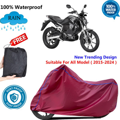 OliverX Waterproof Two Wheeler Cover for Revolt(RV 300, Maroon)