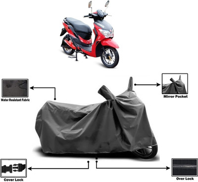 Amexride Two Wheeler Cover for Hero Electric(Electric Dash BS6, Grey)
