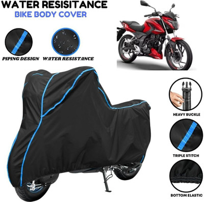 VOICO Waterproof Two Wheeler Cover for Bajaj(Pulsar 150 BS6, Black, Blue)