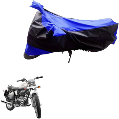 Mdstar Waterproof Two Wheeler Cover for Royal Enfield(Bullet 350, Black, Blue)