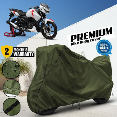 xodi Waterproof Two Wheeler Cover for TVS(Apache RTR 160, Green, Black)