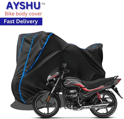AYSHU Waterproof Two Wheeler Cover for Hero(Passion Plus, Black, Red)
