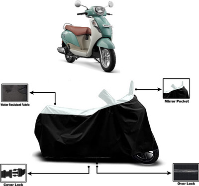 Amexride Two Wheeler Cover for Suzuki(Access 125, White)