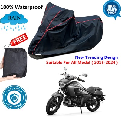 OliverX Waterproof Two Wheeler Cover for Suzuki(intruder 150, Black, Red)