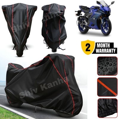 Shiv Kanha Waterproof Two Wheeler Cover for Yamaha(R15, Black, Red)