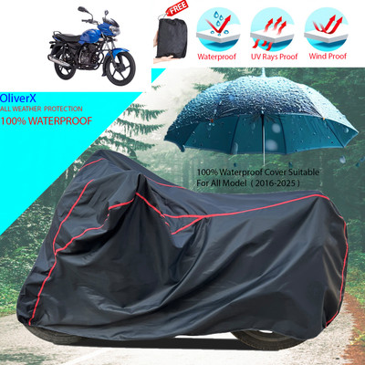 OliverX Waterproof Two Wheeler Cover for Bajaj(Discover 100 DTS-i, Black)