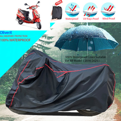 OliverX Waterproof Two Wheeler Cover for Mahindra(Duro, Black)
