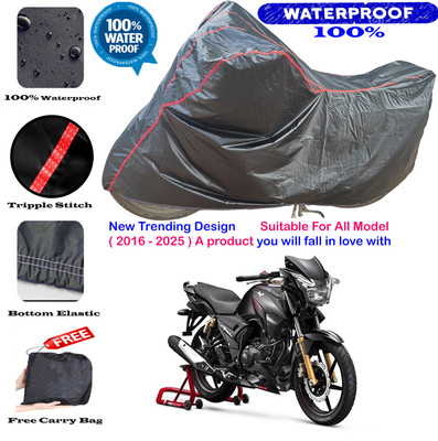 OliverX Waterproof Two Wheeler Cover for TVS(Apache 150, Black, Red)