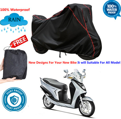 AUTOCAD Waterproof Two Wheeler Cover for Hero(Leap Hybrid SES BS6, Black)